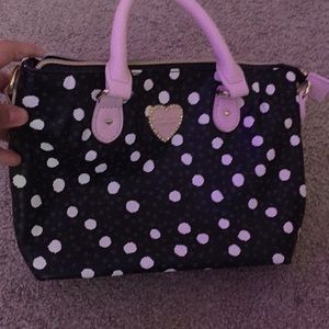 Cute half white half black cow print purse